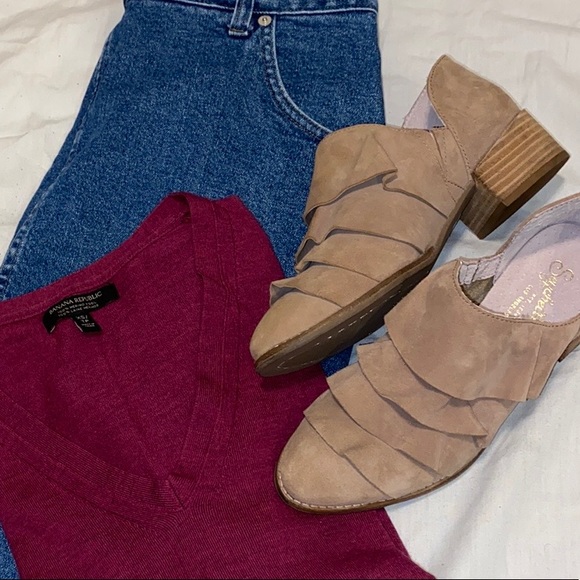 SEYCHELLES Suede Ruffle Ankle Booties - Picture 3 of 8